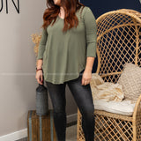 The Haven Top- LT. OLIVE - LAST ONES FINAL SALE
