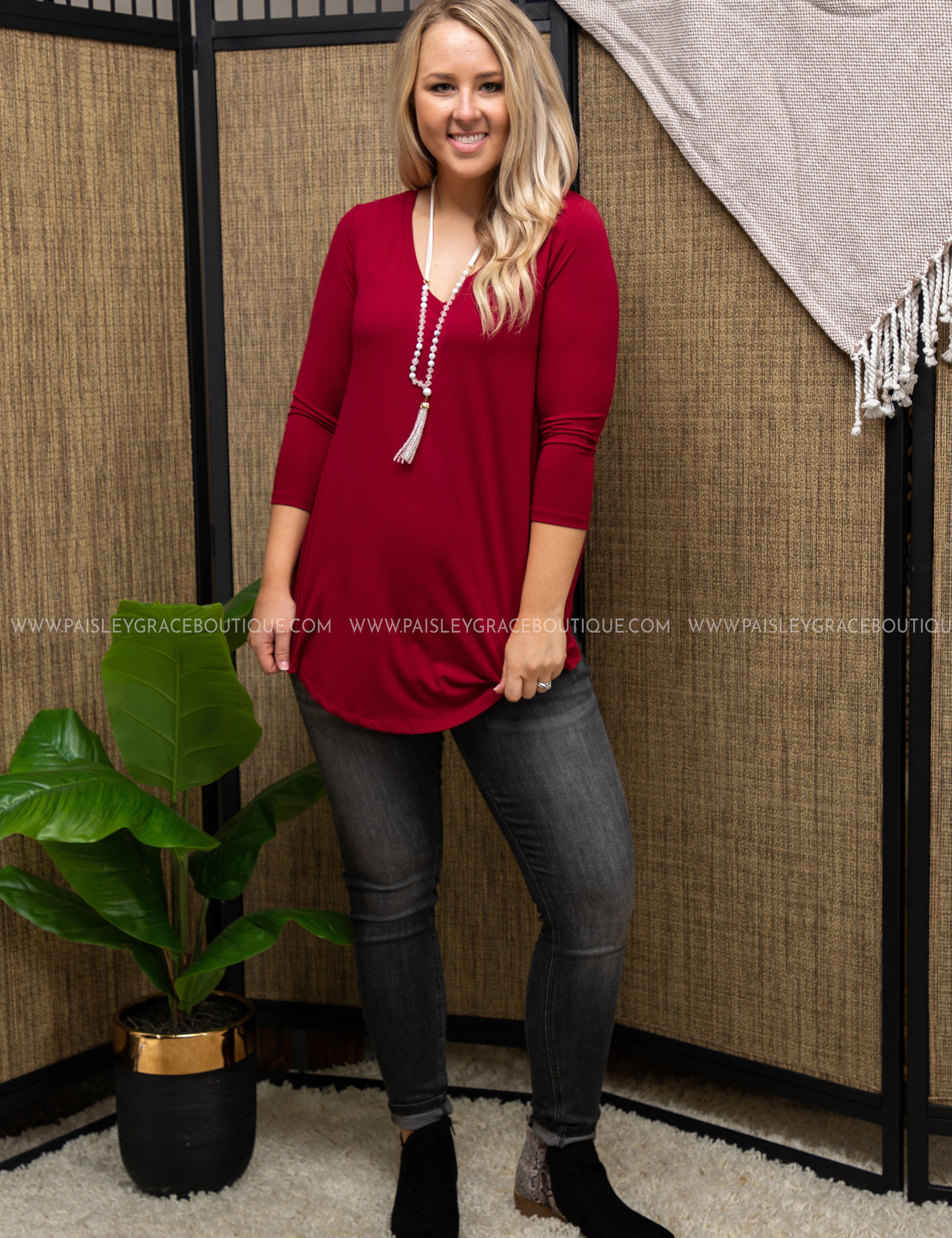 The Haven Top- DK. RED - LAST ONES FINAL SALE