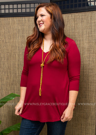 The Haven Top- DK. RED - LAST ONES FINAL SALE