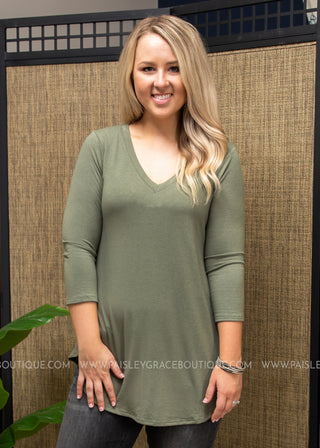 The Haven Top- LT. OLIVE - FINAL SALE