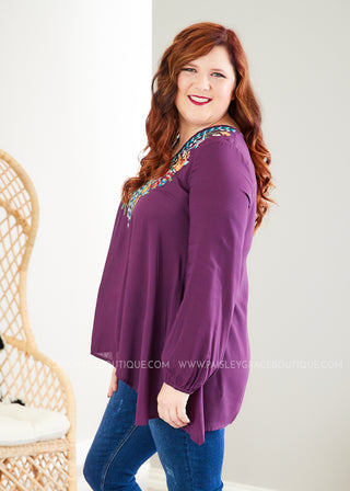 Camryn Embroidered Top  - FINAL SALE