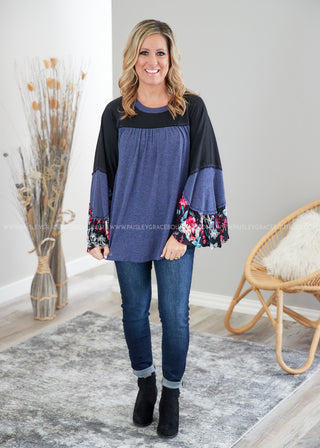 Brielle Top- NAVY/BLACK - LAST ONE FINAL SALE