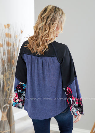 Brielle Top- NAVY/BLACK - LAST ONE FINAL SALE