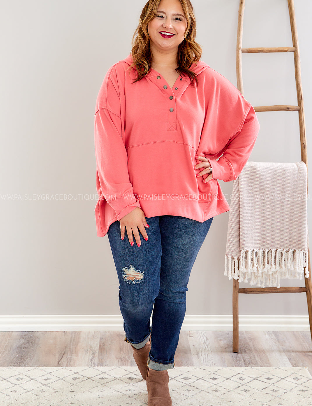 Shaye Hoodie - Coral* LAST ONES FINAL SALE *