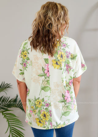 Floral Dawn Top - Ivory - FINAL SALE