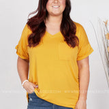 Basic Needs Tee- MUSTARD - LAST ONES FINAL SALE
