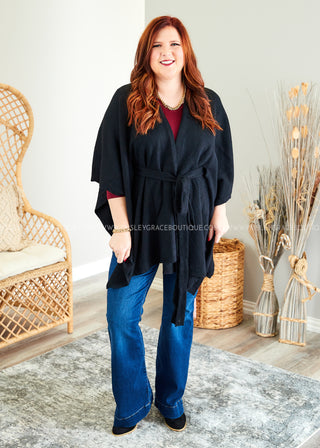 Calista Belted Poncho  - FINAL SALE  -- WS23