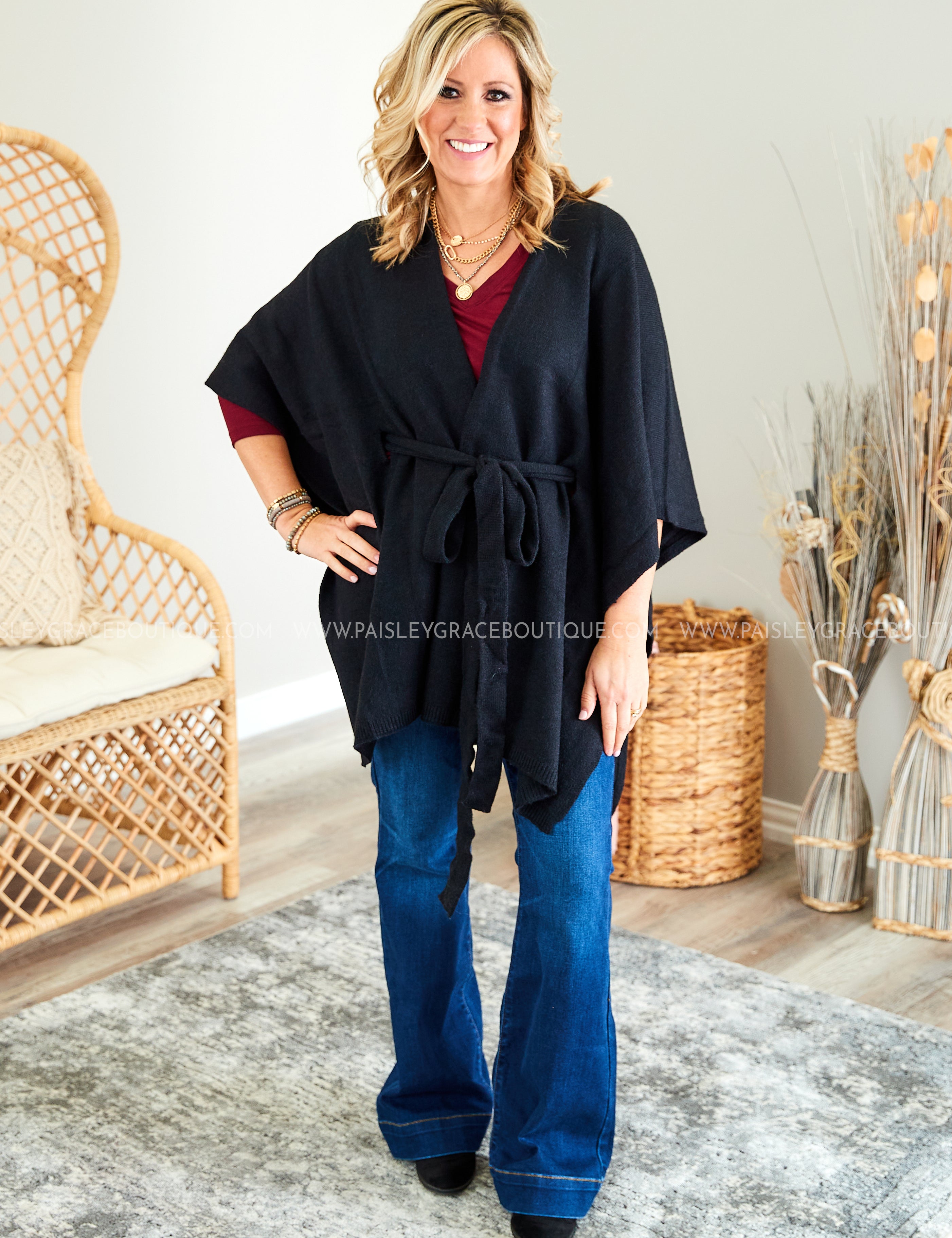 Calista Belted Poncho* LAST ONES FINAL SALE * -- WS23