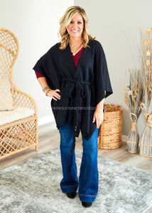 Calista Belted Poncho  - FINAL SALE  -- WS23