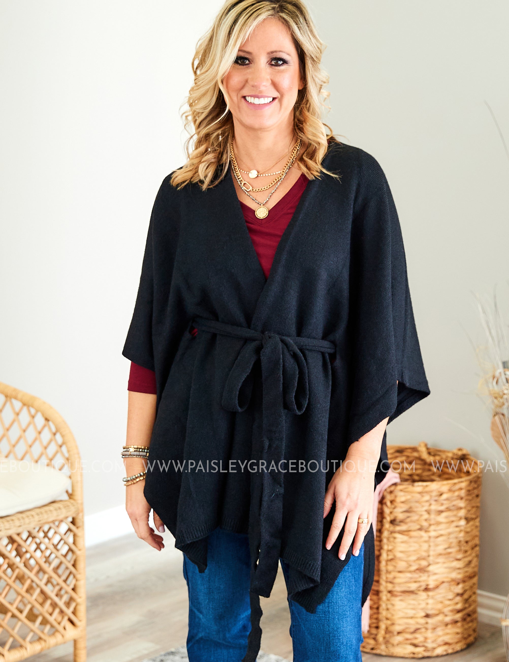 Calista Belted Poncho* LAST ONES FINAL SALE * -- WS23
