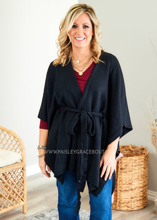 Calista Belted Poncho  - FINAL SALE  -- WS23