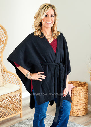 Calista Belted Poncho  - FINAL SALE  -- WS23