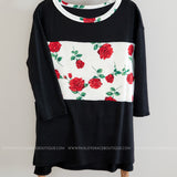 Black Top with Roses on White - LAST ONES FINAL SALE