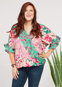 For The Frill Of It Top-SEAFOAM - FINAL SALE