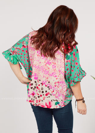 For The Frill Of It Top-SEAFOAM - FINAL SALE