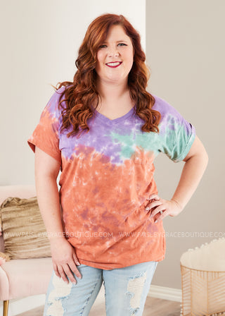 Everyday Tee- RUST TIE-DYE  - FINAL SALE