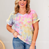 Everyday Tee- PINK/GREY TIE-DYE* LAST ONES FINAL SALE *