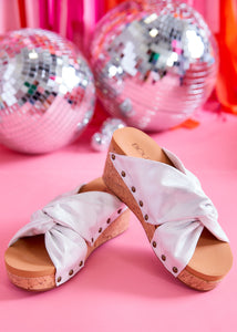 Cheerful Wedges by Corkys - White Metallic - FINAL SALE