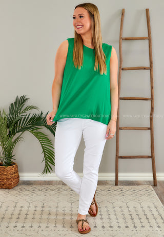 Darleen Tank - Green  - FINAL SALE