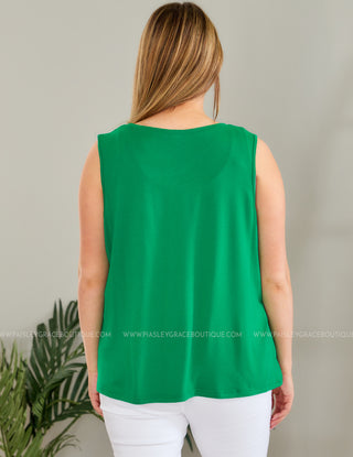 Darleen Tank - Green  - FINAL SALE