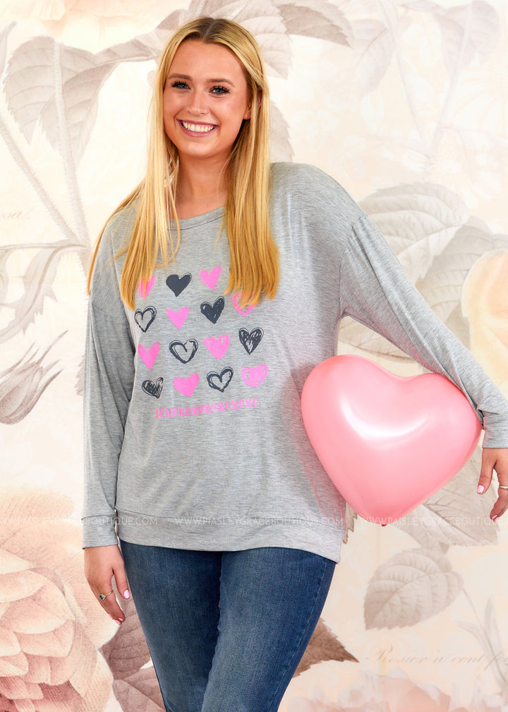 Love You More Top - Grey  - FINAL SALE