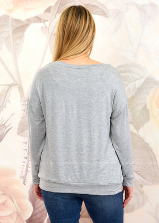 Love You More Top - Grey  - LAST ONE FINAL SALE