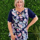 Faith in Floral Top - NAVY* LAST ONES FINAL SALE *