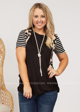 Load image into Gallery viewer, Wild Side Top- BLACK  - FINAL SALE
