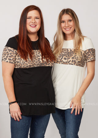 Sweet Safari Top- Black and Ivory.  - FINAL SALE