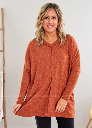 Just a Second Top - Rust - LAST ONE FINAL SALE