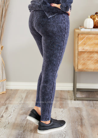 Hopeful Mind Leggings - BLUE GREY - LAST ONES FINAL SALE