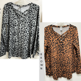 Trixie Leopard Top - 2 colors - LAST ONES FINAL SALE