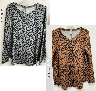 Trixie Leopard Top - 2 colors - LAST ONE FINAL SALE