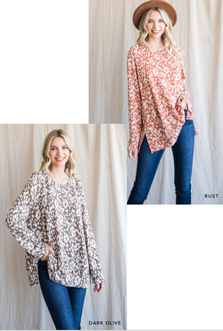 Free to Be Leopard Top - 2 Colors  - FINAL SALE