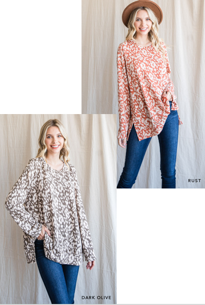 Free to Be Leopard Top - 2 Colors  - FINAL SALE CLEARANCE