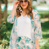 Hot Tropic Blush Palm Kimono - LAST ONES FINAL SALE
