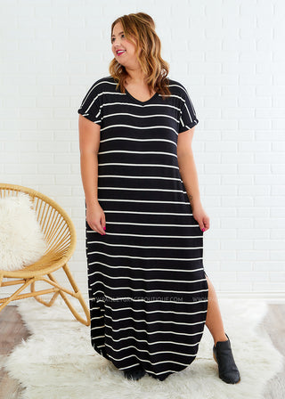 Effortless Effect Dress - Black/Ivory - FINAL SALE