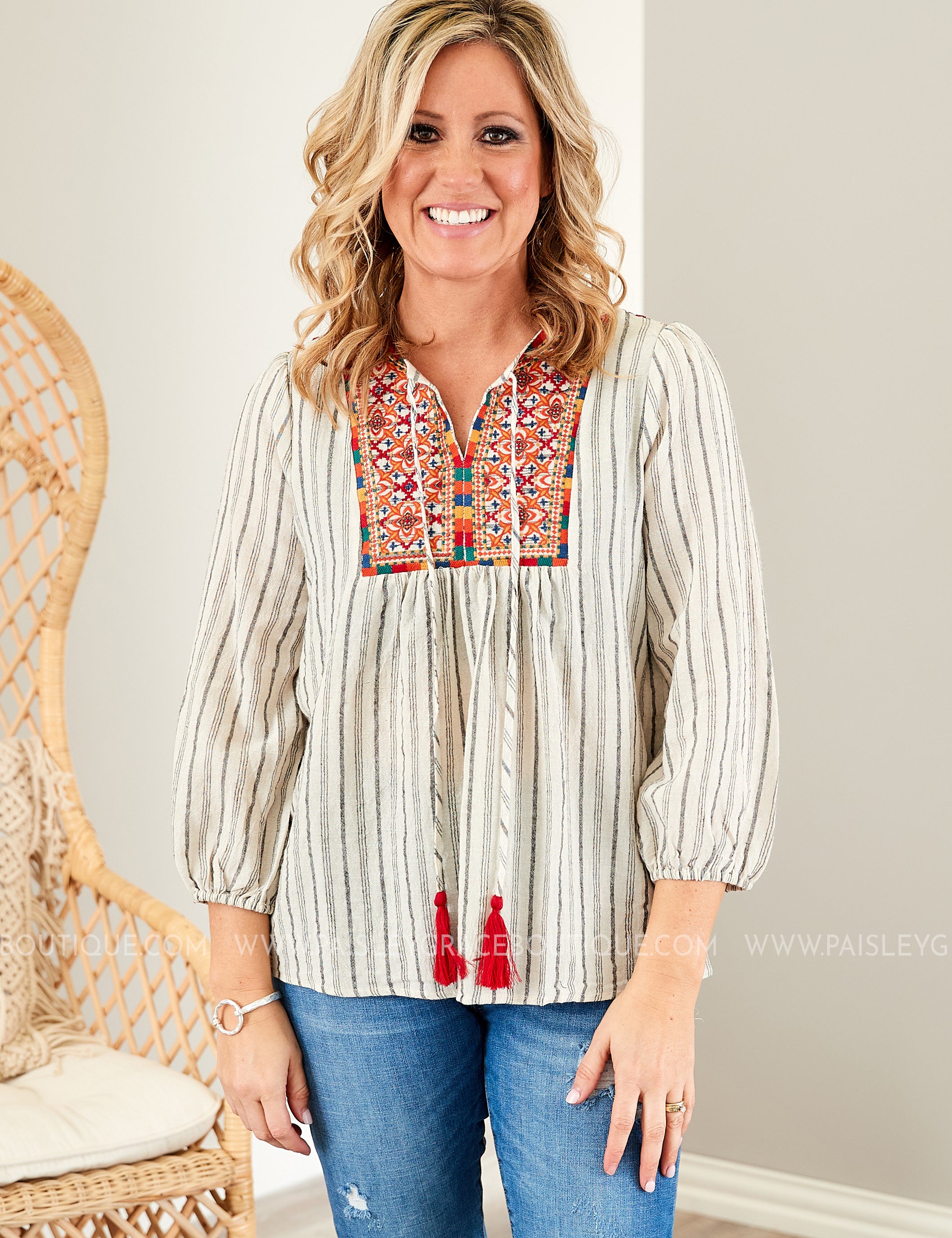Corina Embroidered Top - LAST ONES FINAL SALE
