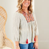 Corina Embroidered Top - LAST ONES FINAL SALE