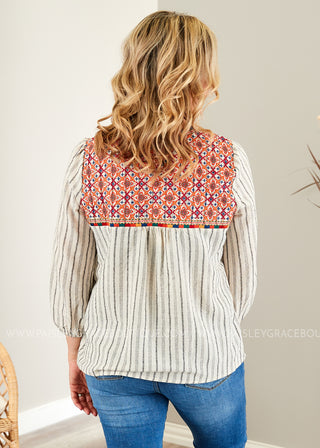 Corina Embroidered Top  - FINAL SALE