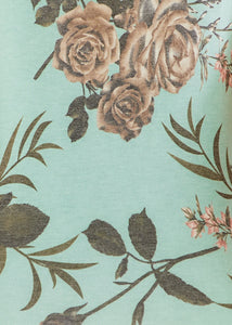 Steal - Mint Short Sleeve Floral Print Knit Dress  - FINAL SALE