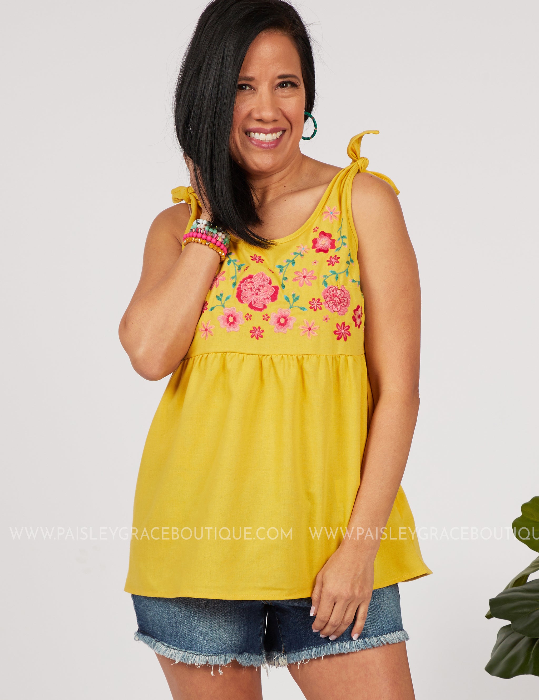 Patio Party Embroidered Top - LAST ONES FINAL SALE
