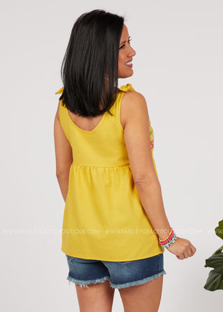 Patio Party Embroidered Top - FINAL SALE