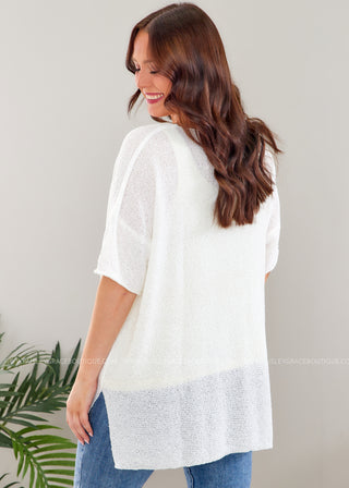 Middle of the Night Top - White - LAST ONES FINAL SALE