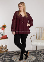 Load image into Gallery viewer, Dollop of Beauty Top- BURGUNDY - LAST ONES FINAL SALE CLEARANCE
