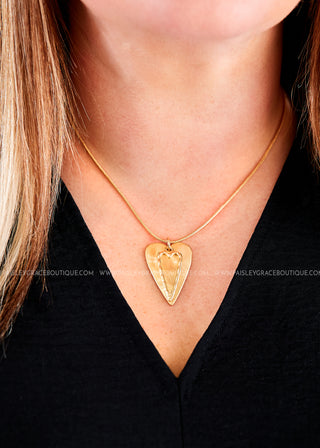 Gold Double Heart Necklace