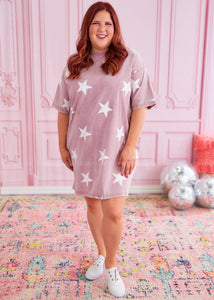 Stars Align Dress - Mauve PLUS ONLY