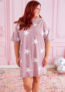 Stars Align Dress - Mauve PLUS ONLY