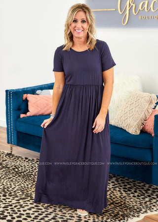 Alexandra Maxi Dress - NAVY  - FINAL SALE