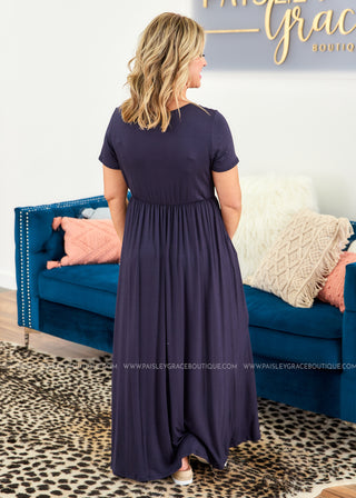 Alexandra Maxi Dress - NAVY  - FINAL SALE